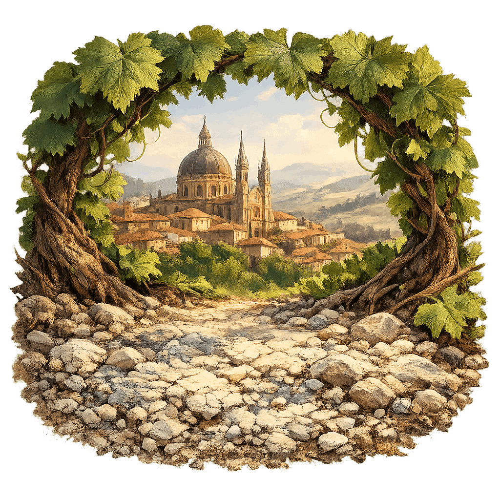 Detailed graphic of the Dogliani wine region.