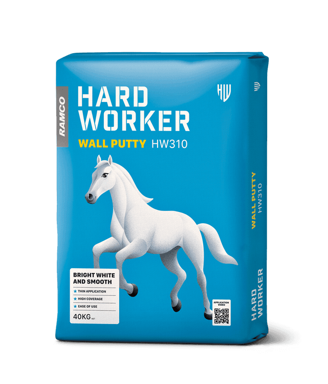 Hard Worker Wall Putty for smoothening and leveling wall surface.