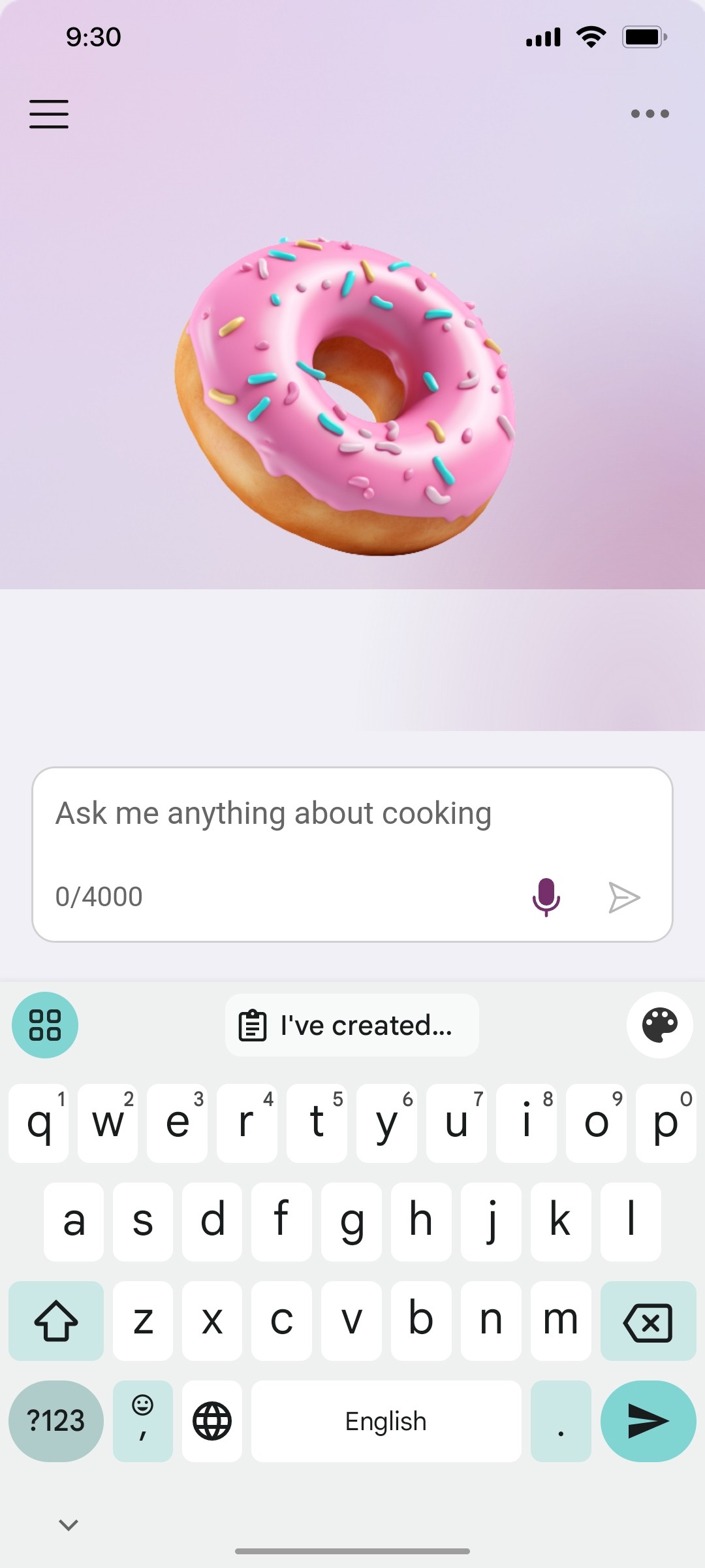Microsoft Copilot Cooking Assistant screen
