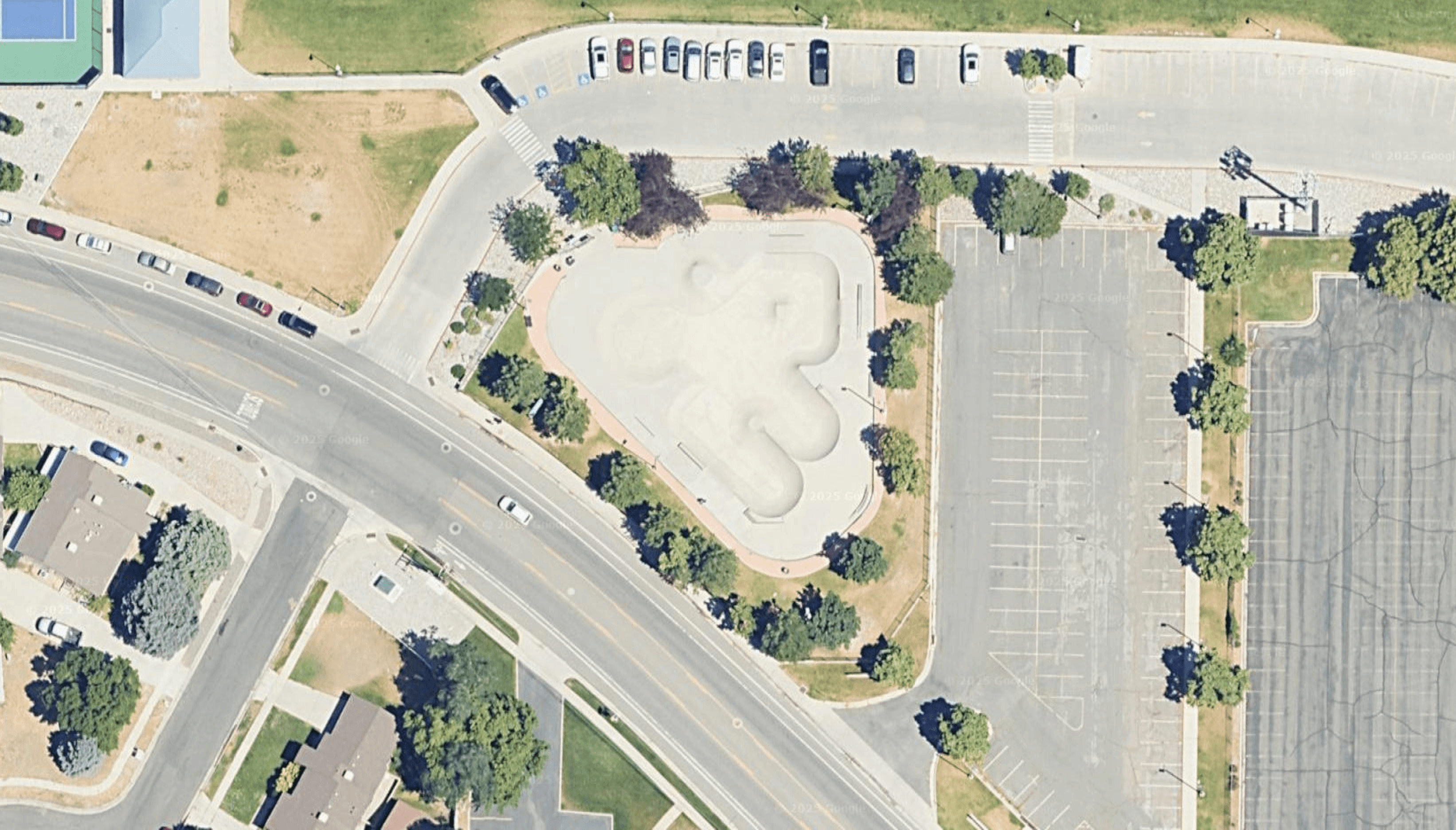 Sateliite image of the Richard L Guthrie Skatepark in Salt Lake City Utah