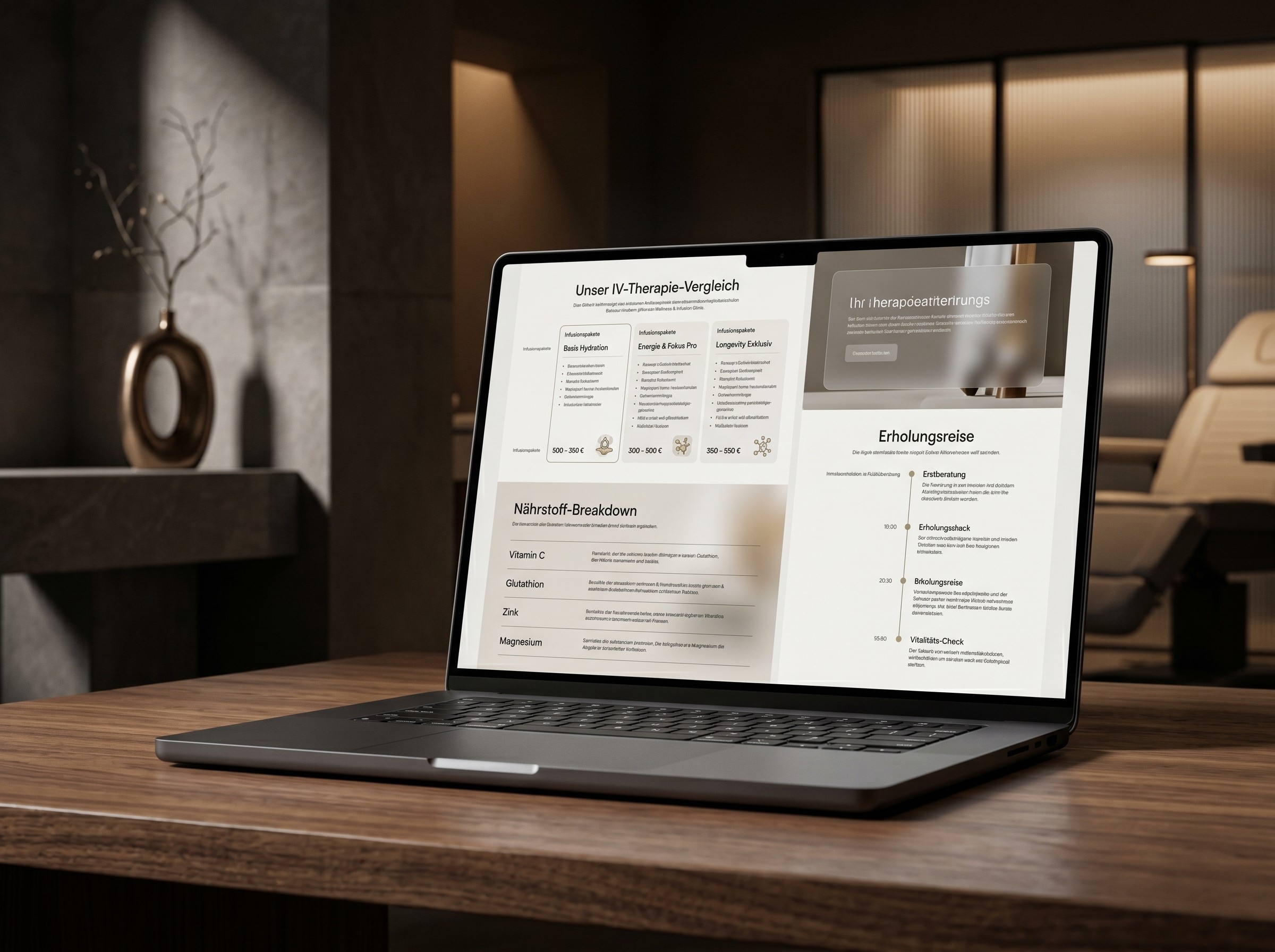 Premium digitale Experience für Wellness und Infusion Clinic