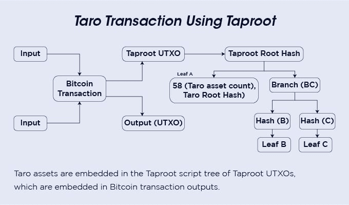 taro transaction using taproot