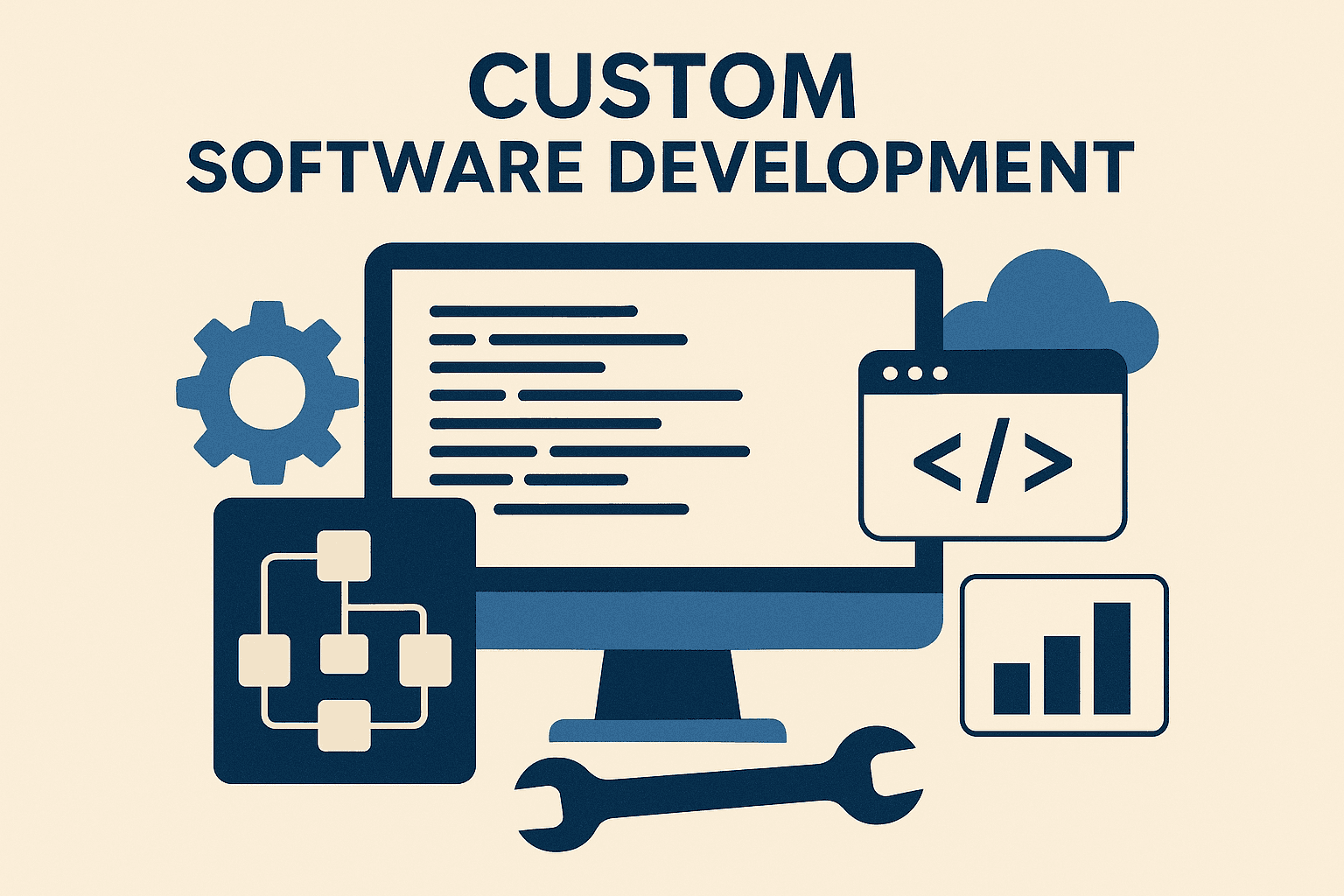 Illustration of a programmer holding a laptop with code on the screen, surrounded by labels of programming languages like Python, JavaScript, Java, C++, C#, Swift, SQL, PHP, HTML5, Arduino, Pascal, Fortran, ASM, and VB, with a world map in the background.