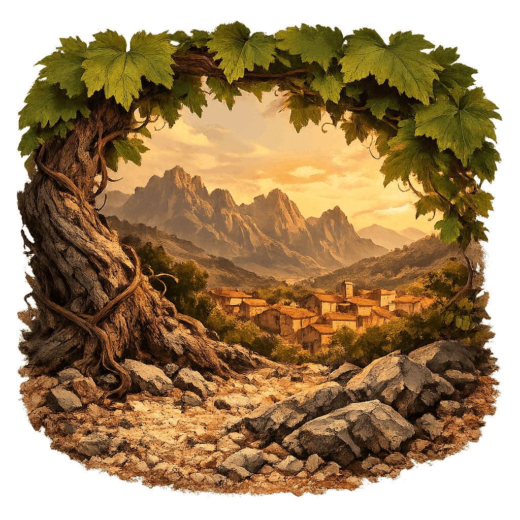 Detailed graphic of the Mandrolisai wine region.