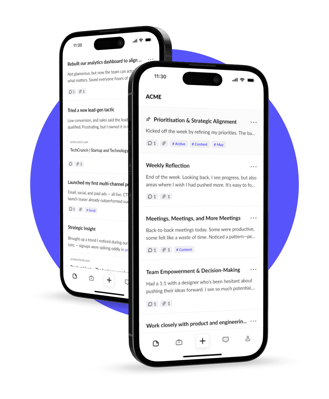 Career Achivemtnts Journal sreen