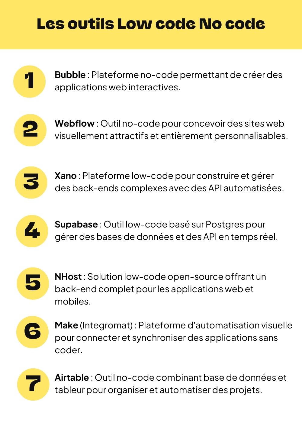 liste outils low code no code