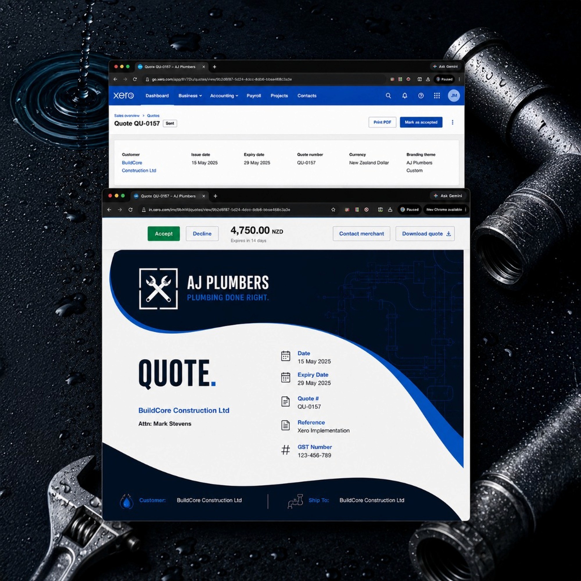AJ Plumbers - Accounting System