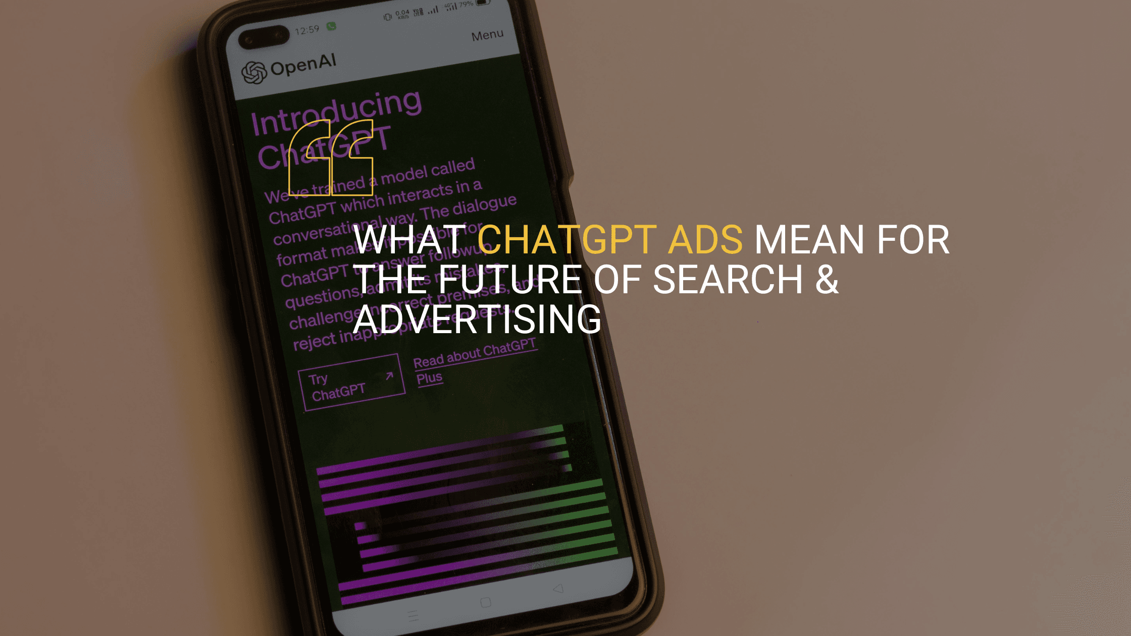 A hero image for the blog 'What ChatGPT Ads Mean for the Future of Search and Advertising'