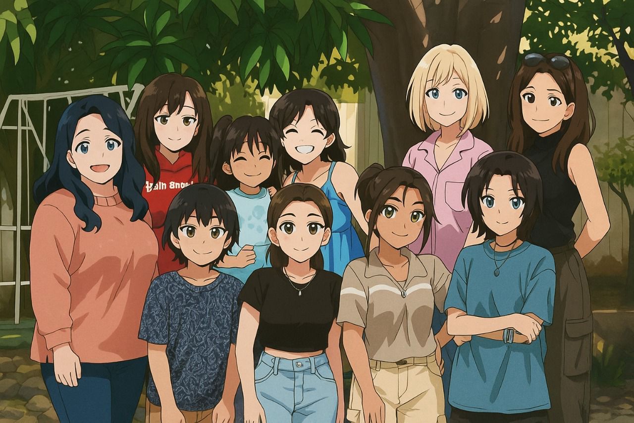 a group of people standing on top of a sandy beach