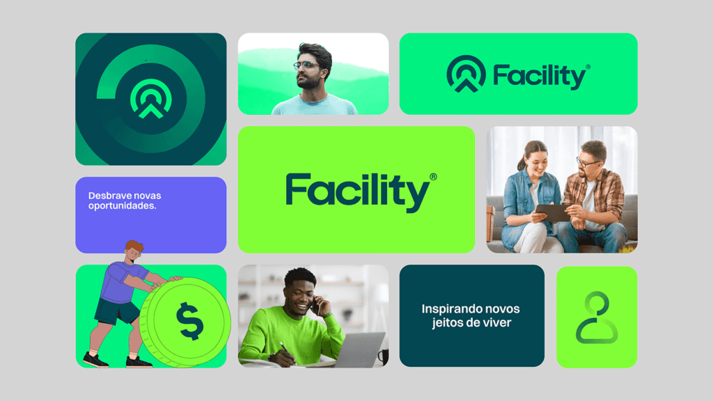 Identidade visual após o rebranding aplicada com seus novos elementos