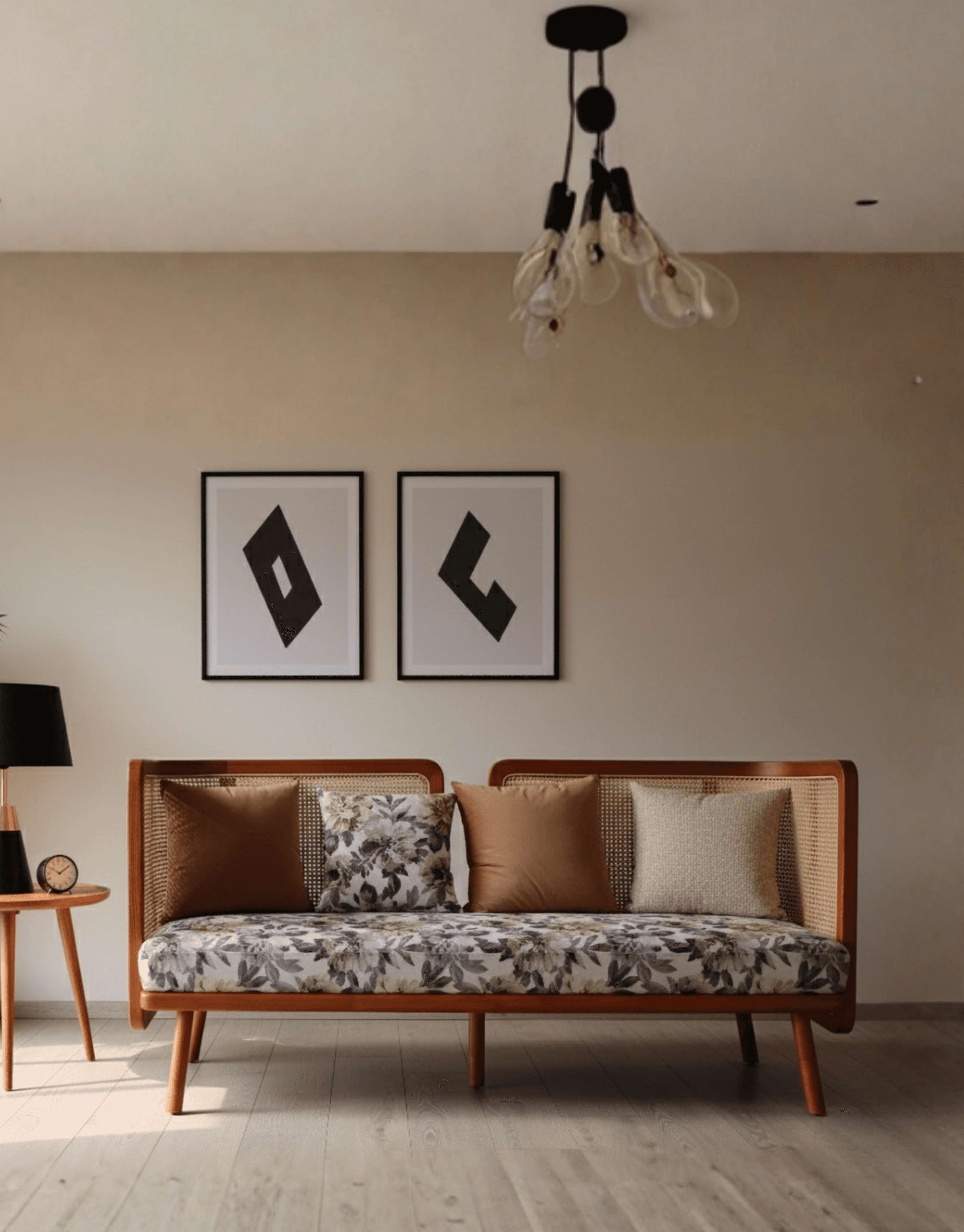 Plum velvet 3-seater with channel tufting and gold-toned legs.