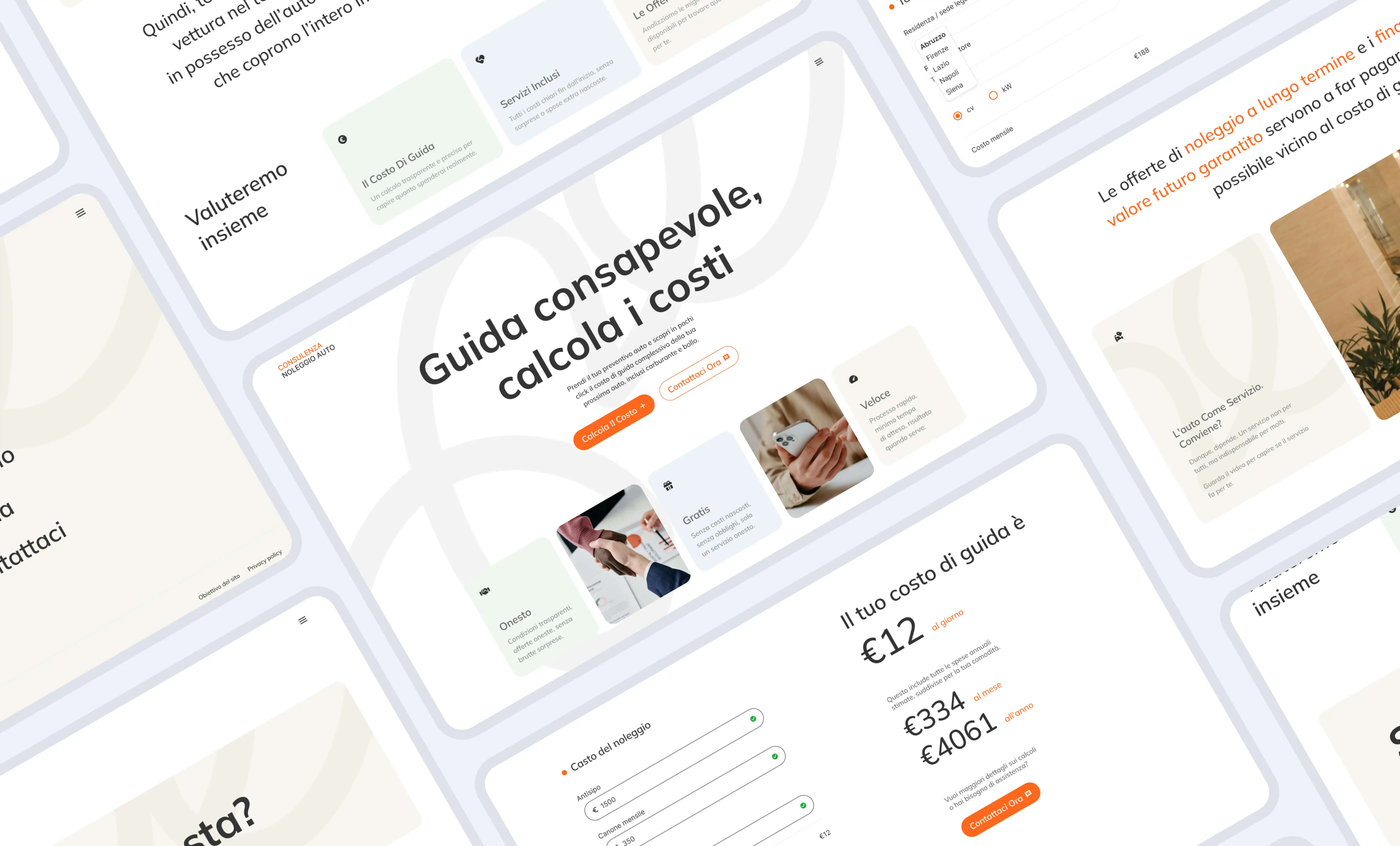 CarRent website project overview — homepage, cost calculator, and informational sections