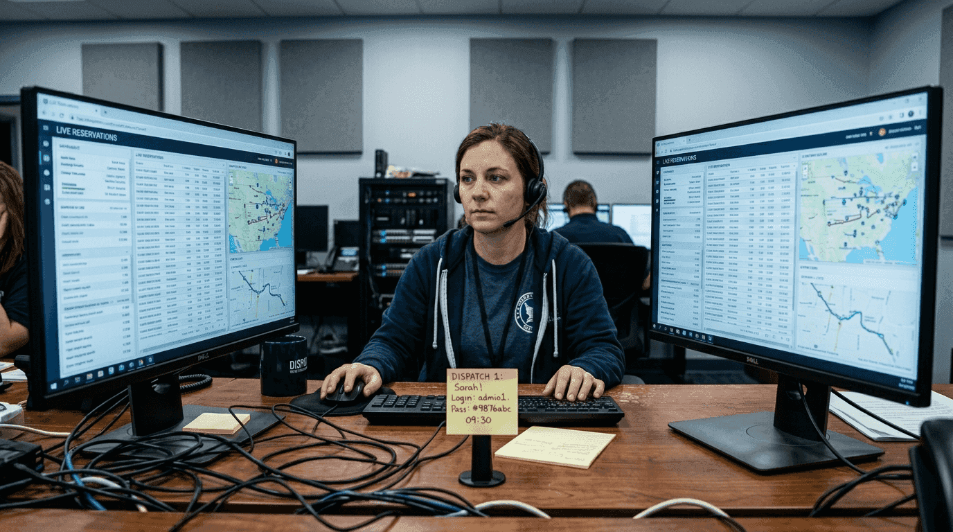 Operator checks automated booking confirmation dashboard