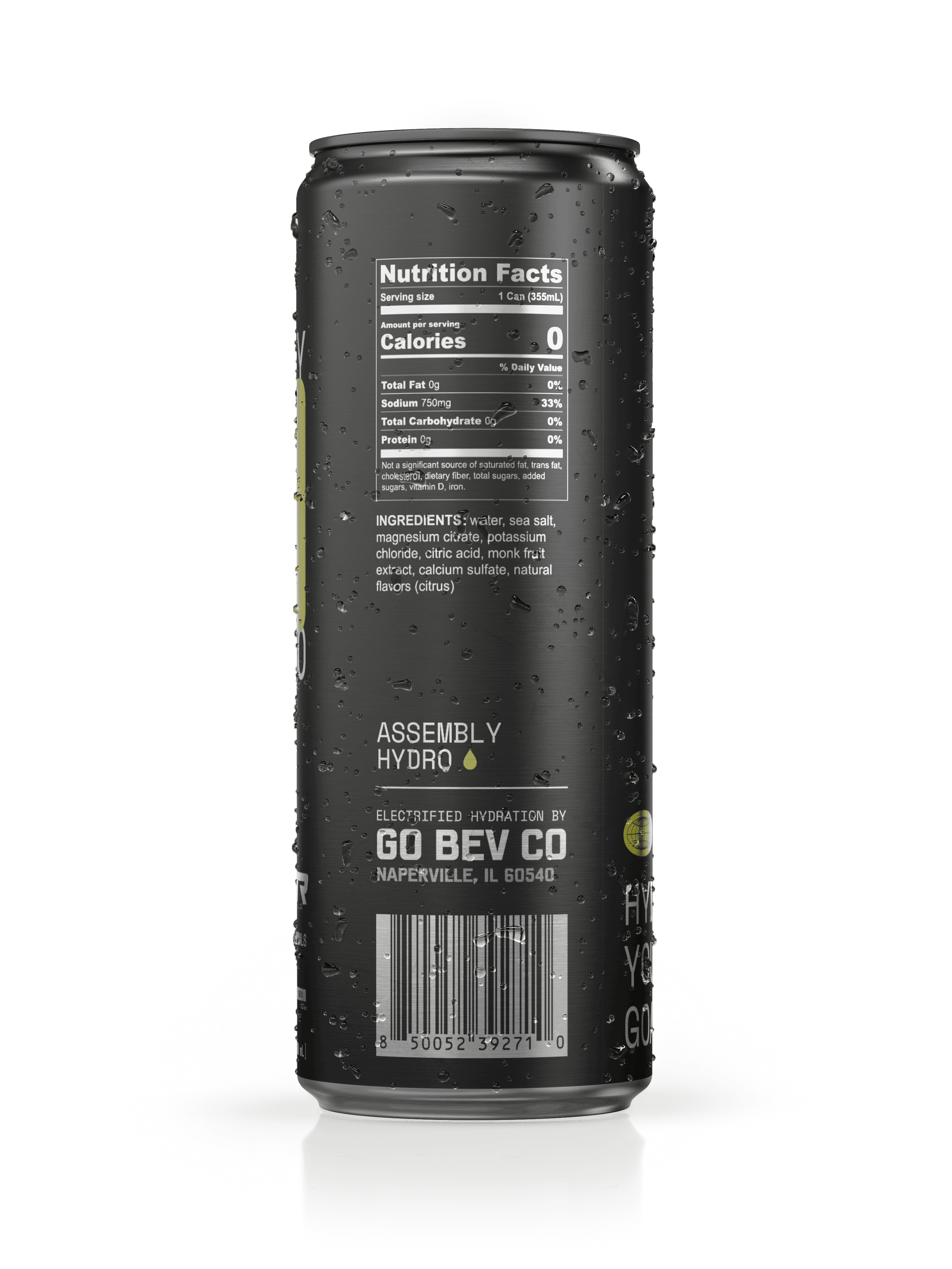 Go Bev Co Electrolyte Water 12-pack, 12 fl.oz Assembly Hydro BLDR Edition: Citrus Flow