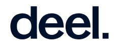 Logo for Deel, an EOR service with pricing starting from €599 per month.