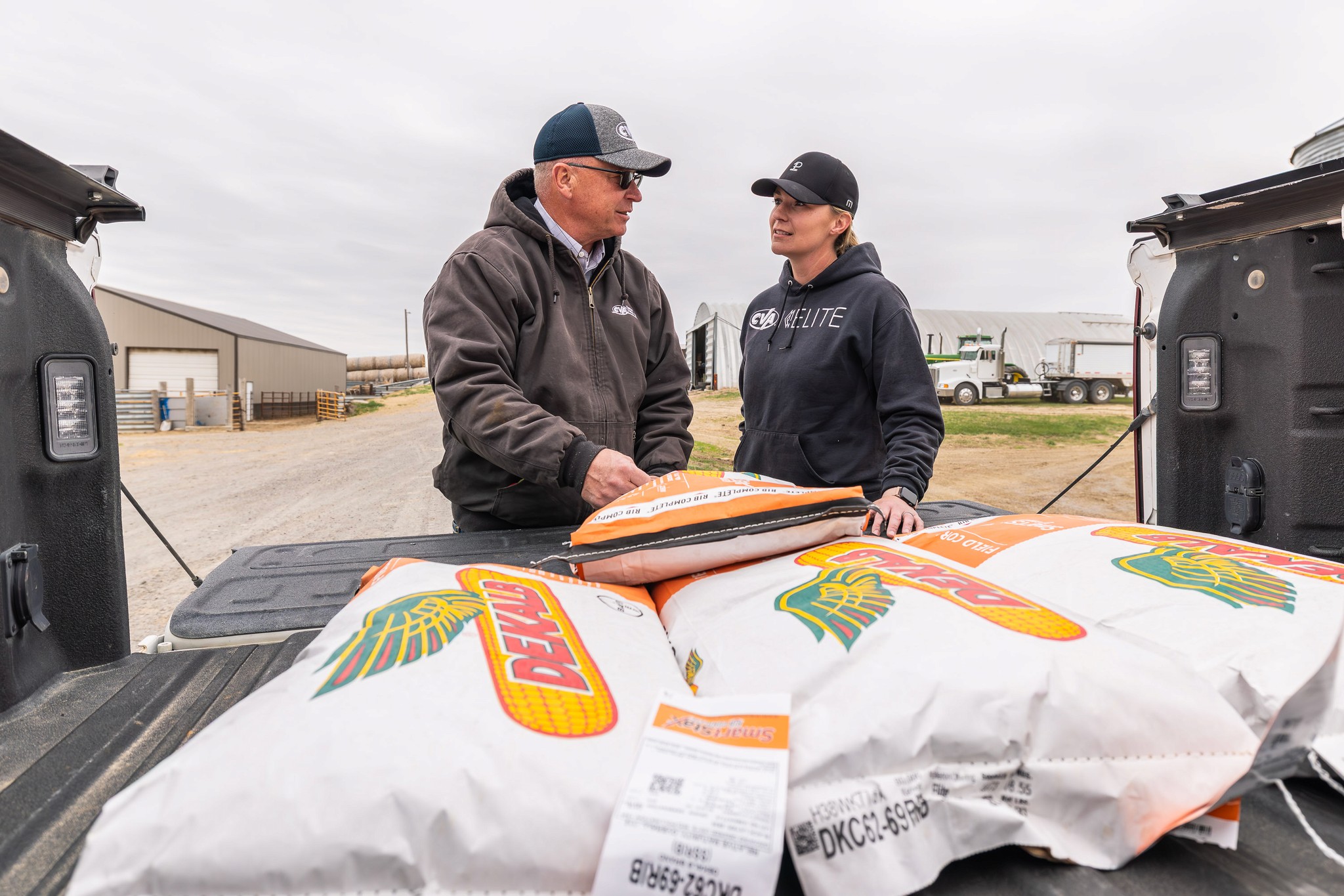 seed sales man and farmer