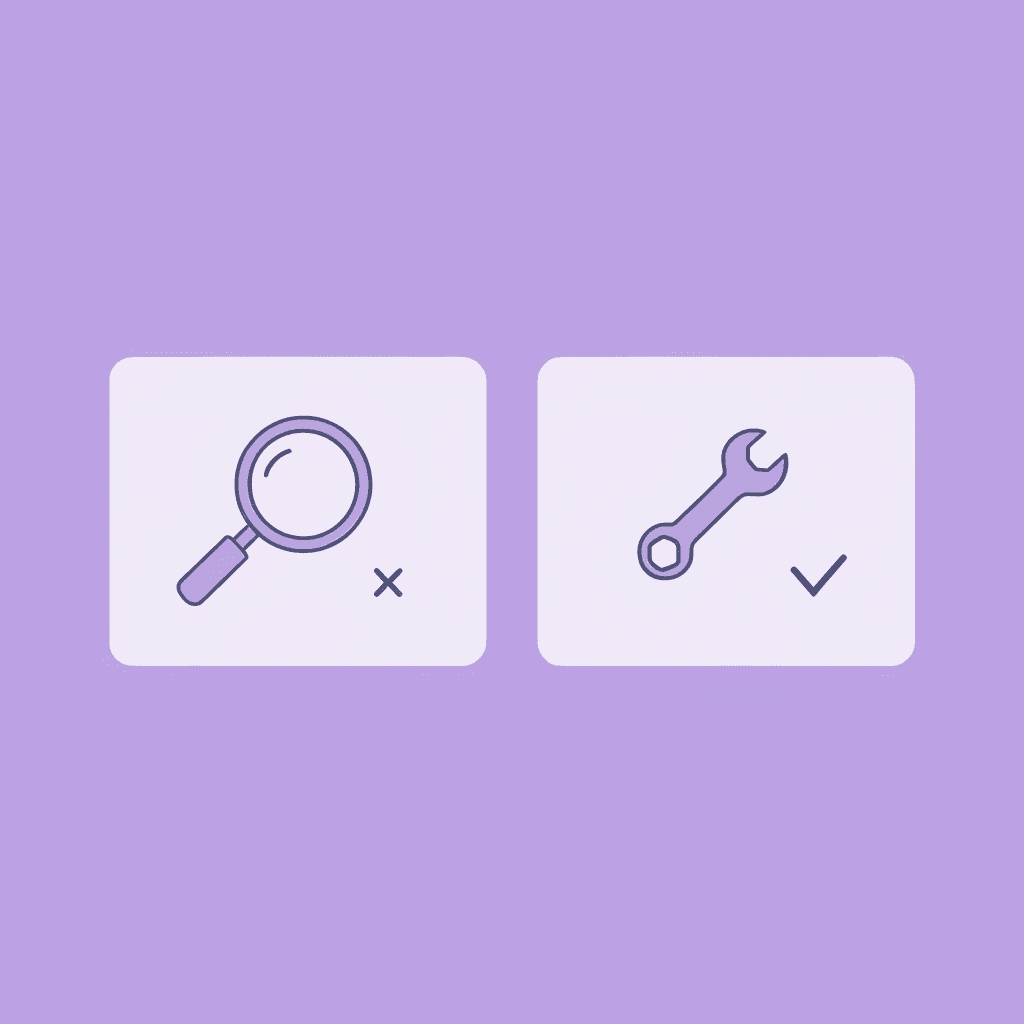 Before: data showing problems. After: action leading to improvement