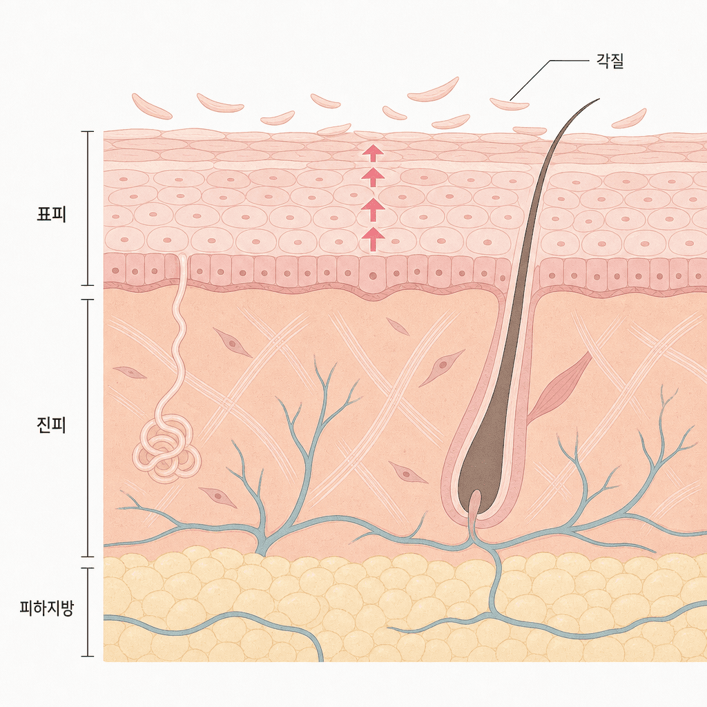 레티놀이 각질 turnover를 높이는 구조