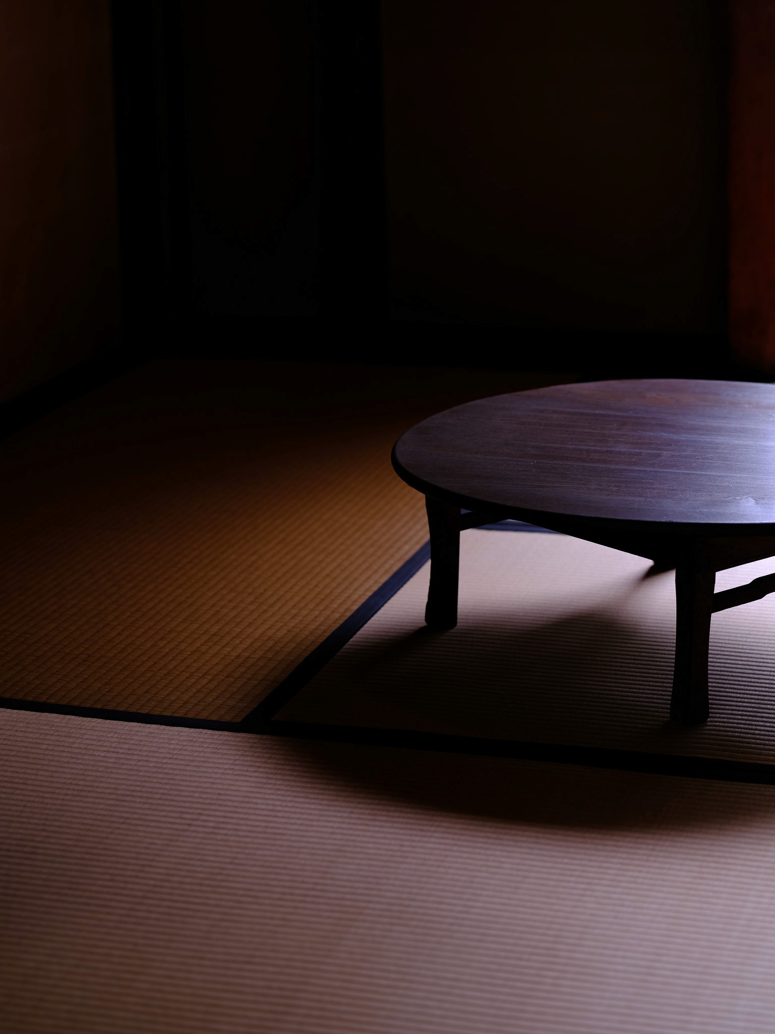Portrait-format architectural detail at the Edo Museum in Tokyo, Japan, photographed by Edith Scharloo.