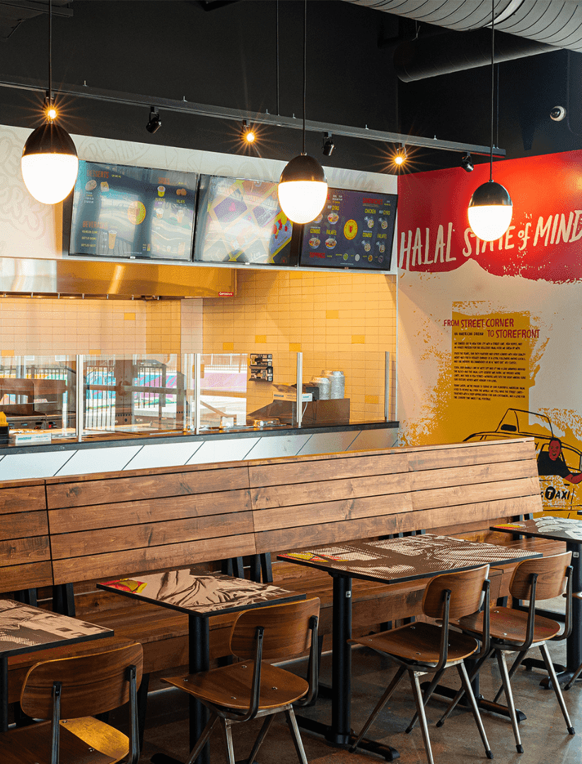 The inside of The Halal Guys Restaurant 