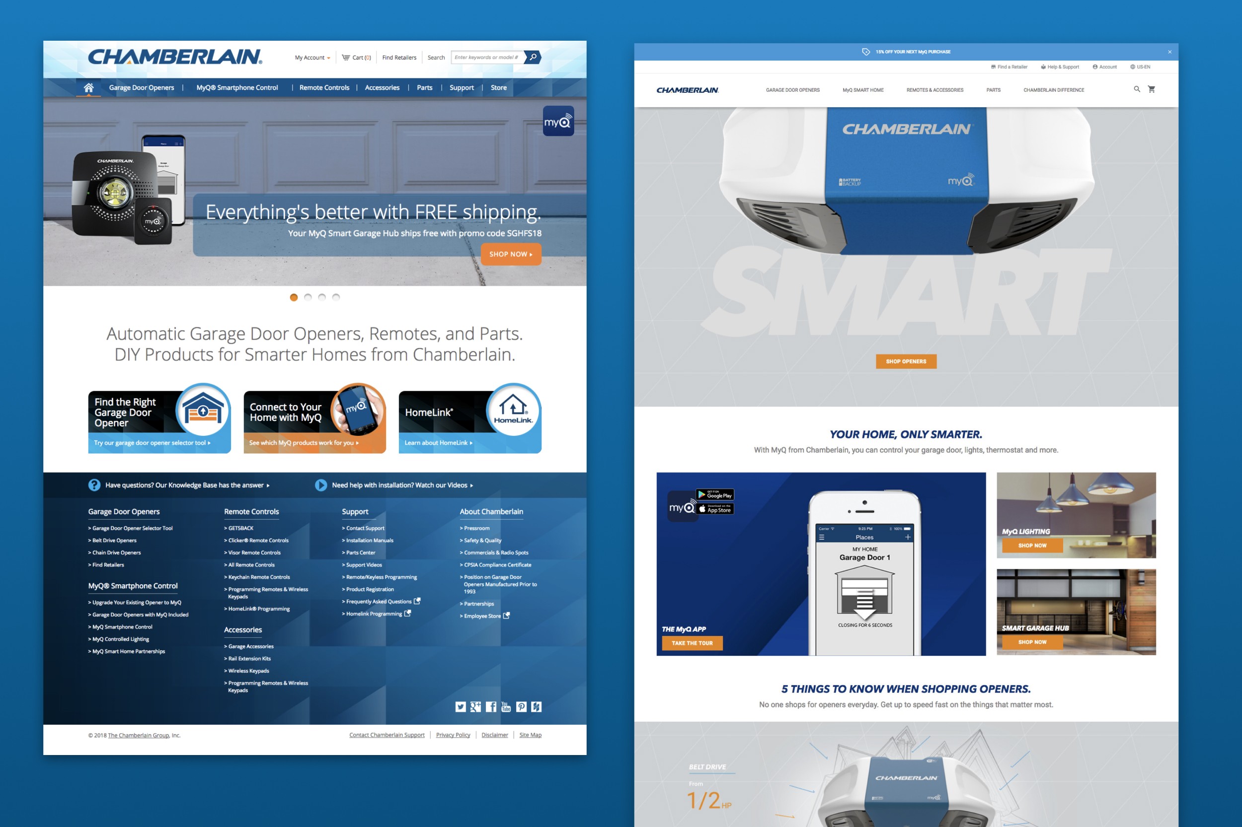 Before and after the redesign