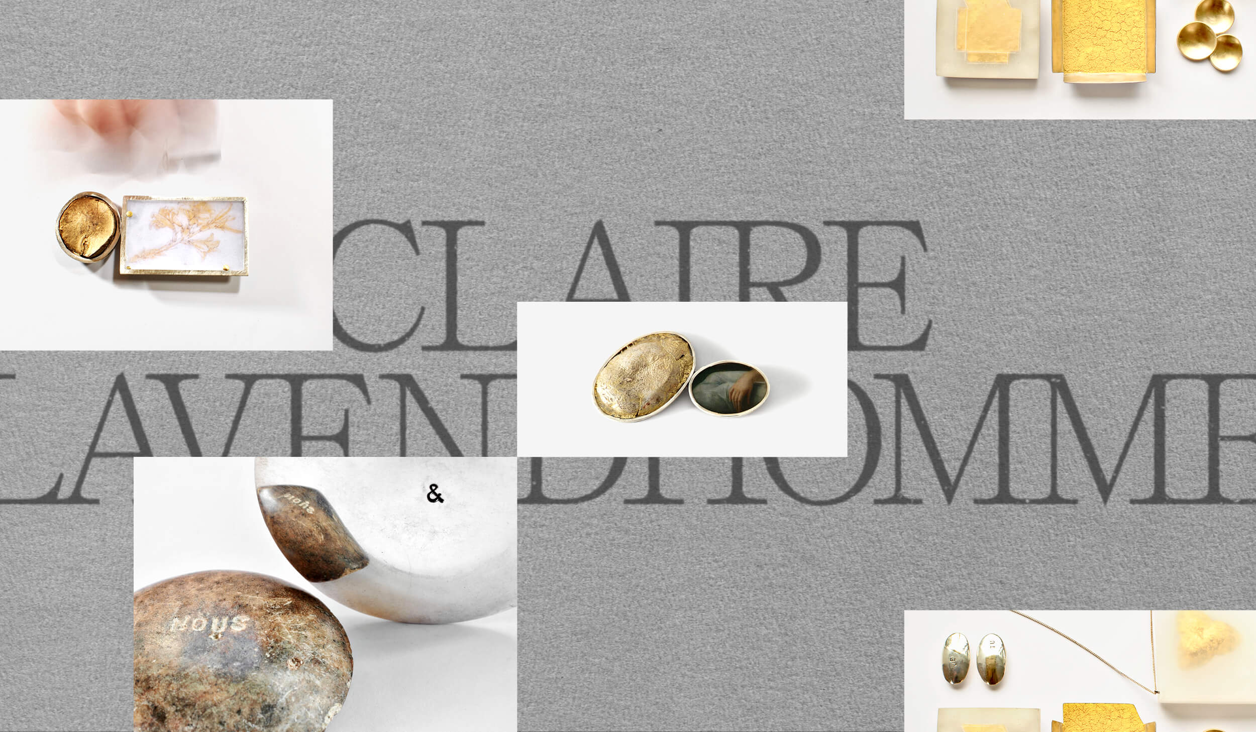 Claire Lavendhomme visual identity with textile and material details