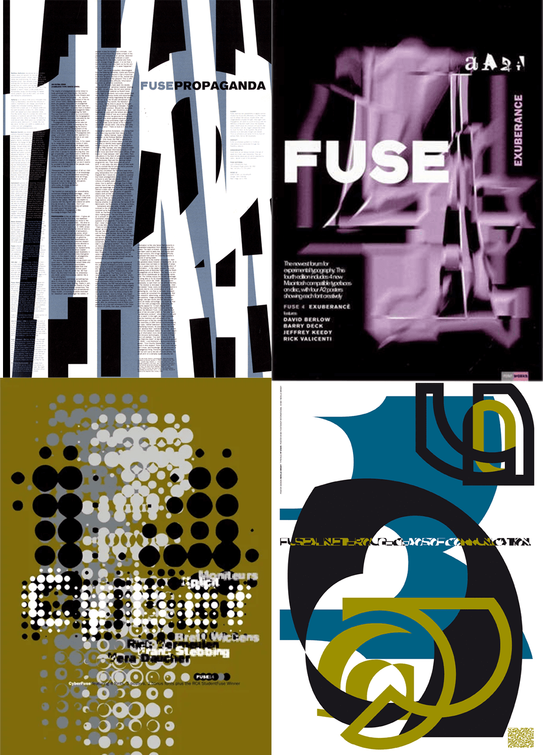 A collage of four different FUSE posters.