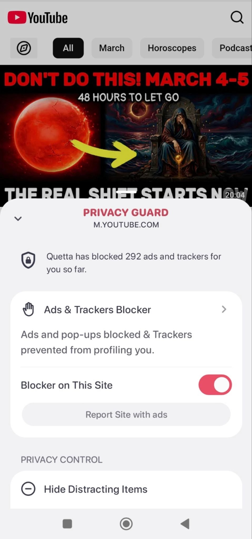 Quetta Browser adblocker