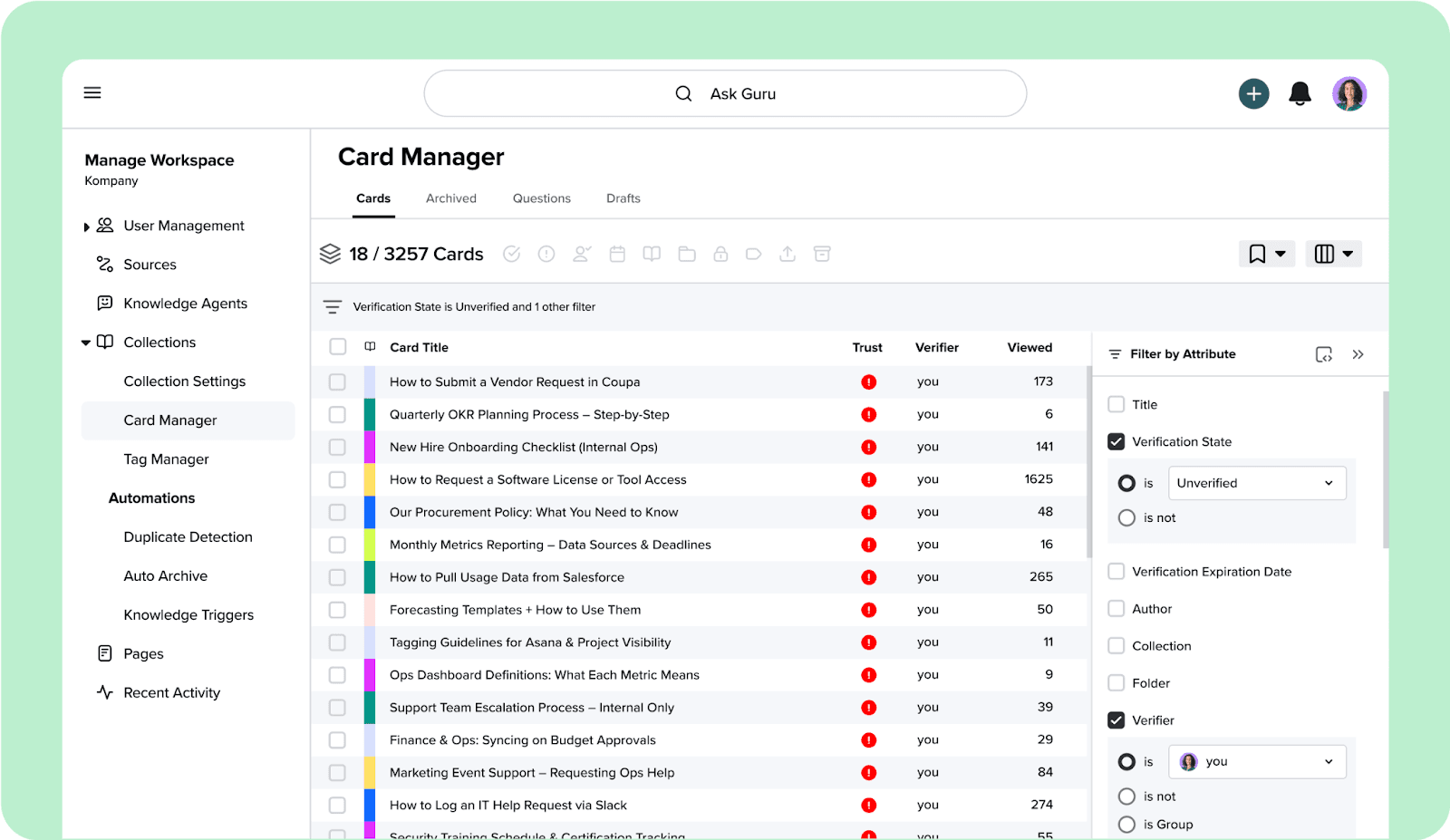 Guru – Knowledge management tool and interactive wiki