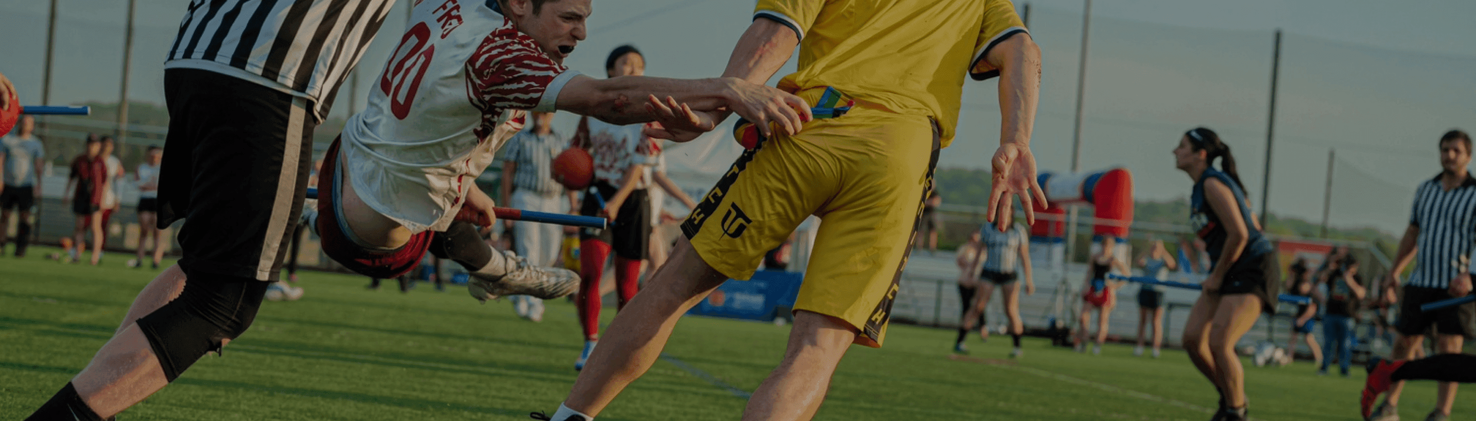 A seeker dives for a flag catch