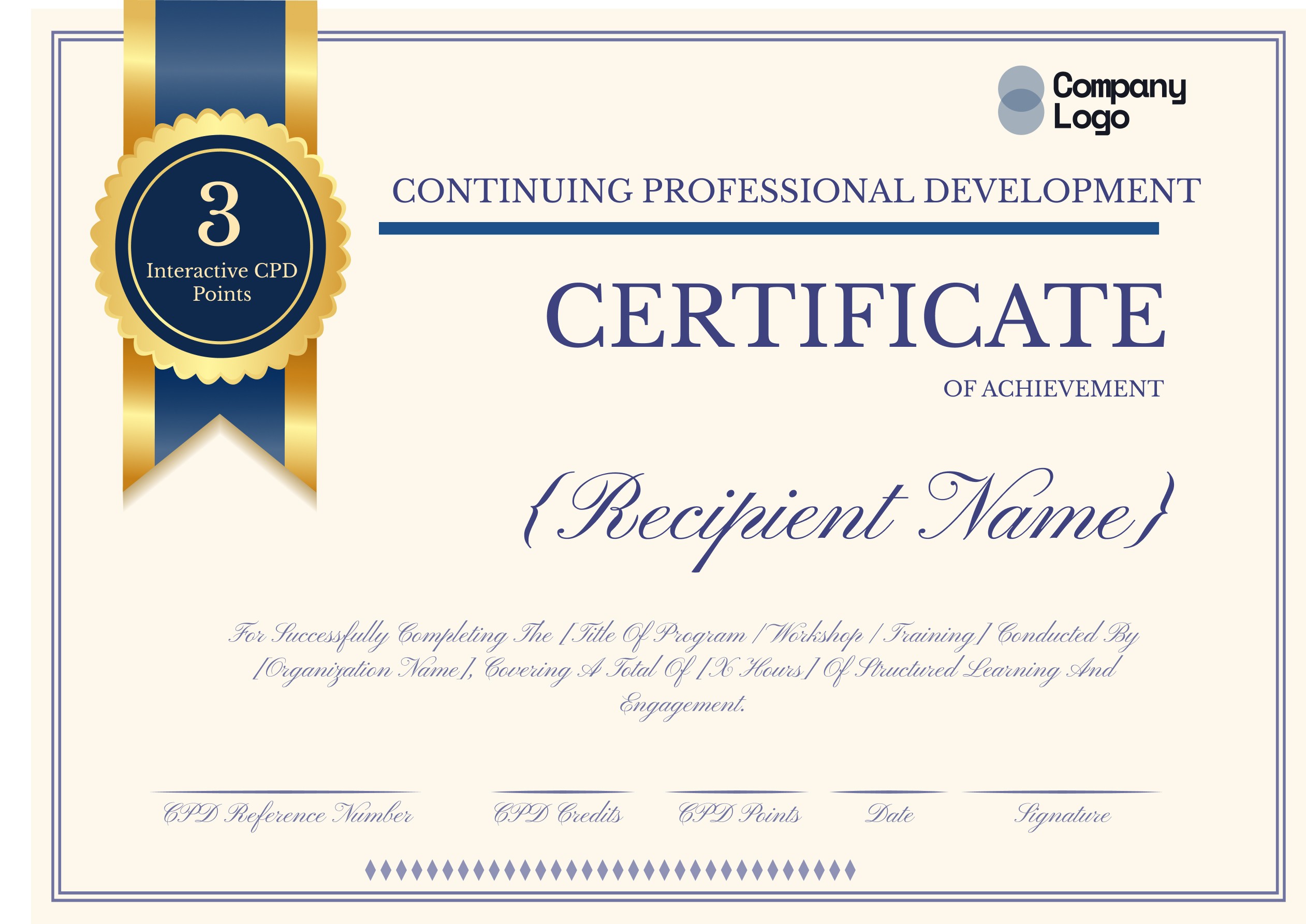 Wauld - Classic and Professional CPD Certificate Template
