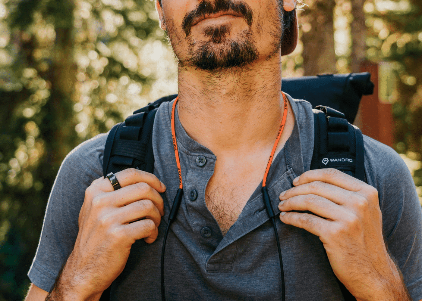 Can smart rings measure blood pressure? Man wearing a smart ring while hiking