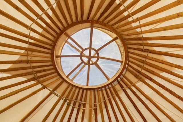 Yurt roof  at Barcombe Yurts, Sussex