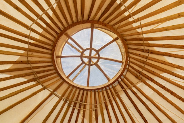 Yurt roof at Barcombe Yurts, Sussex