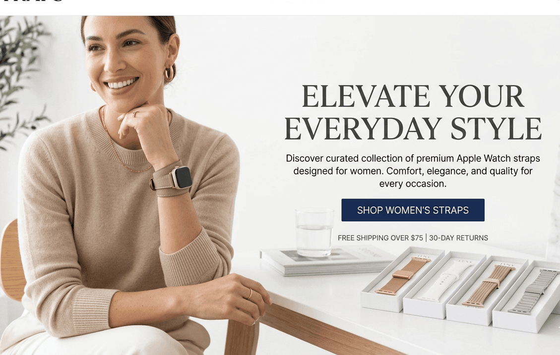 Women’s Apple Watch Strap Ecommerce Brand 