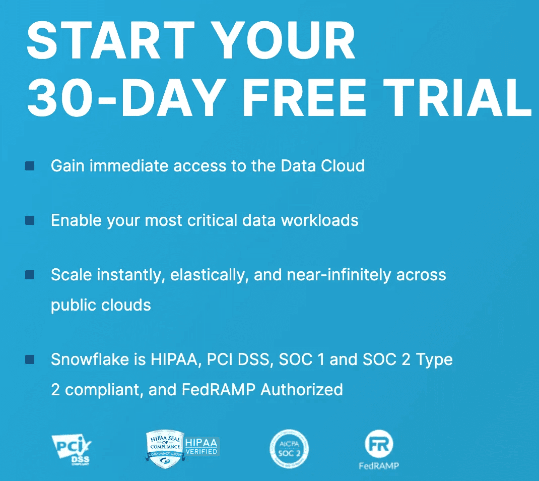 Snowflake Marketing Spotlight: Free trial