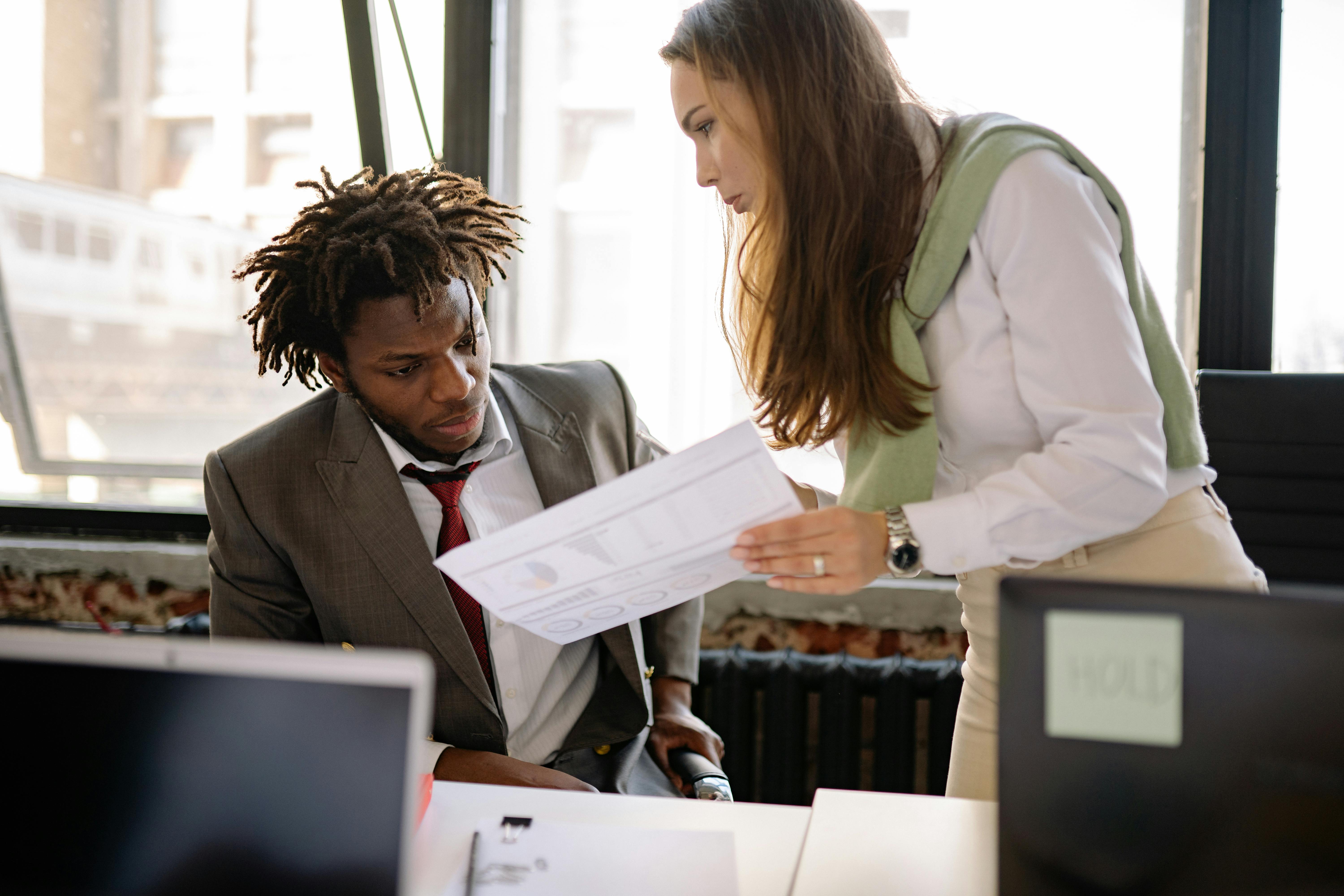 Woman consulting a mortgage broker