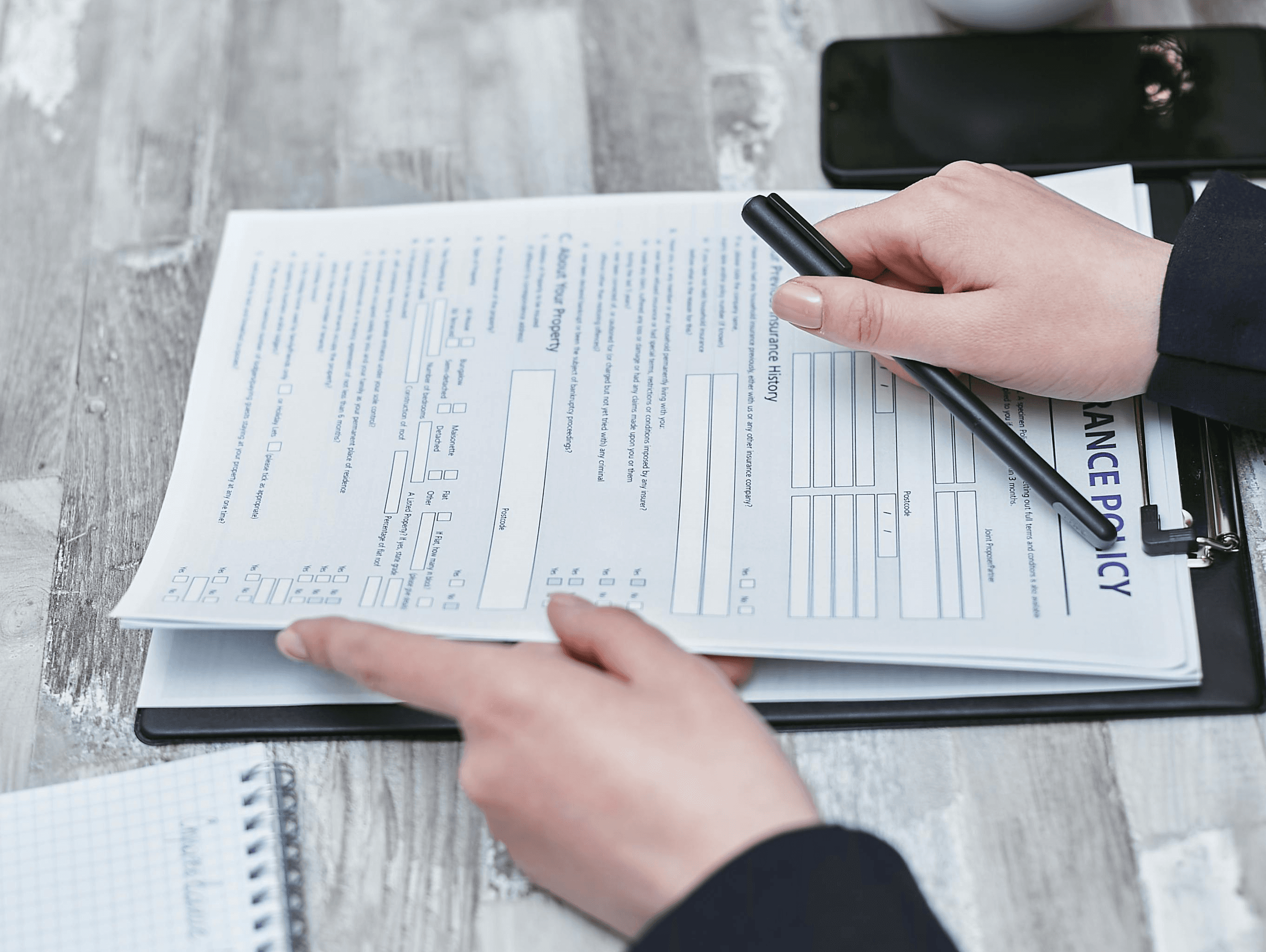 Documents for property insurance