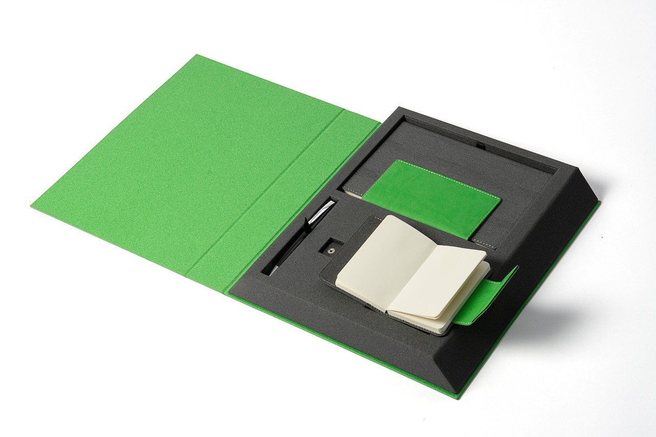 Custom executive gift box with journal pen cardholder and power bank