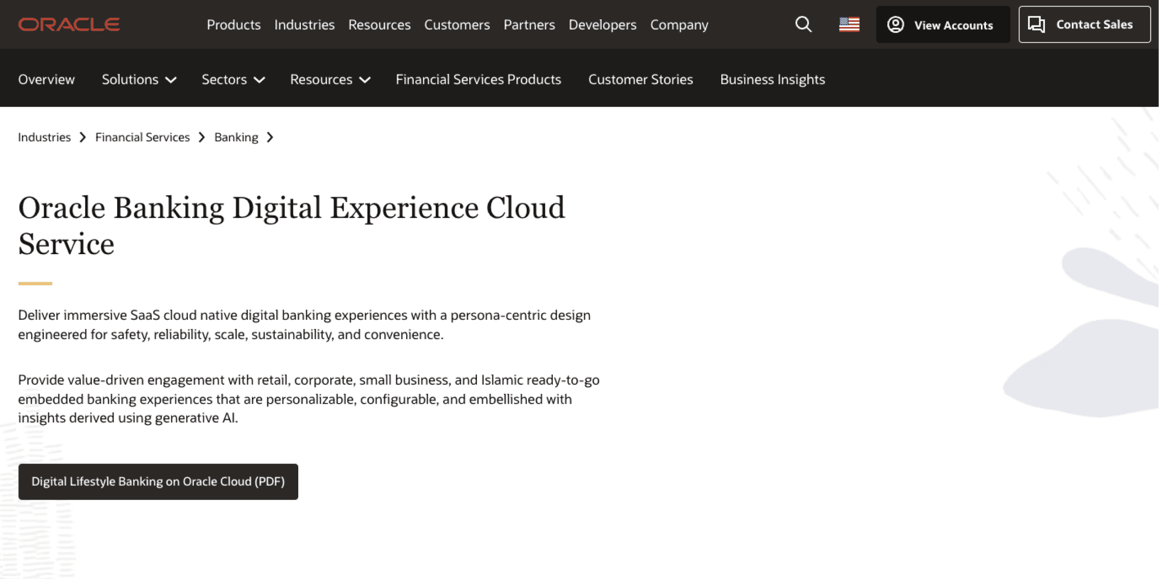 digital banking platform Oracle