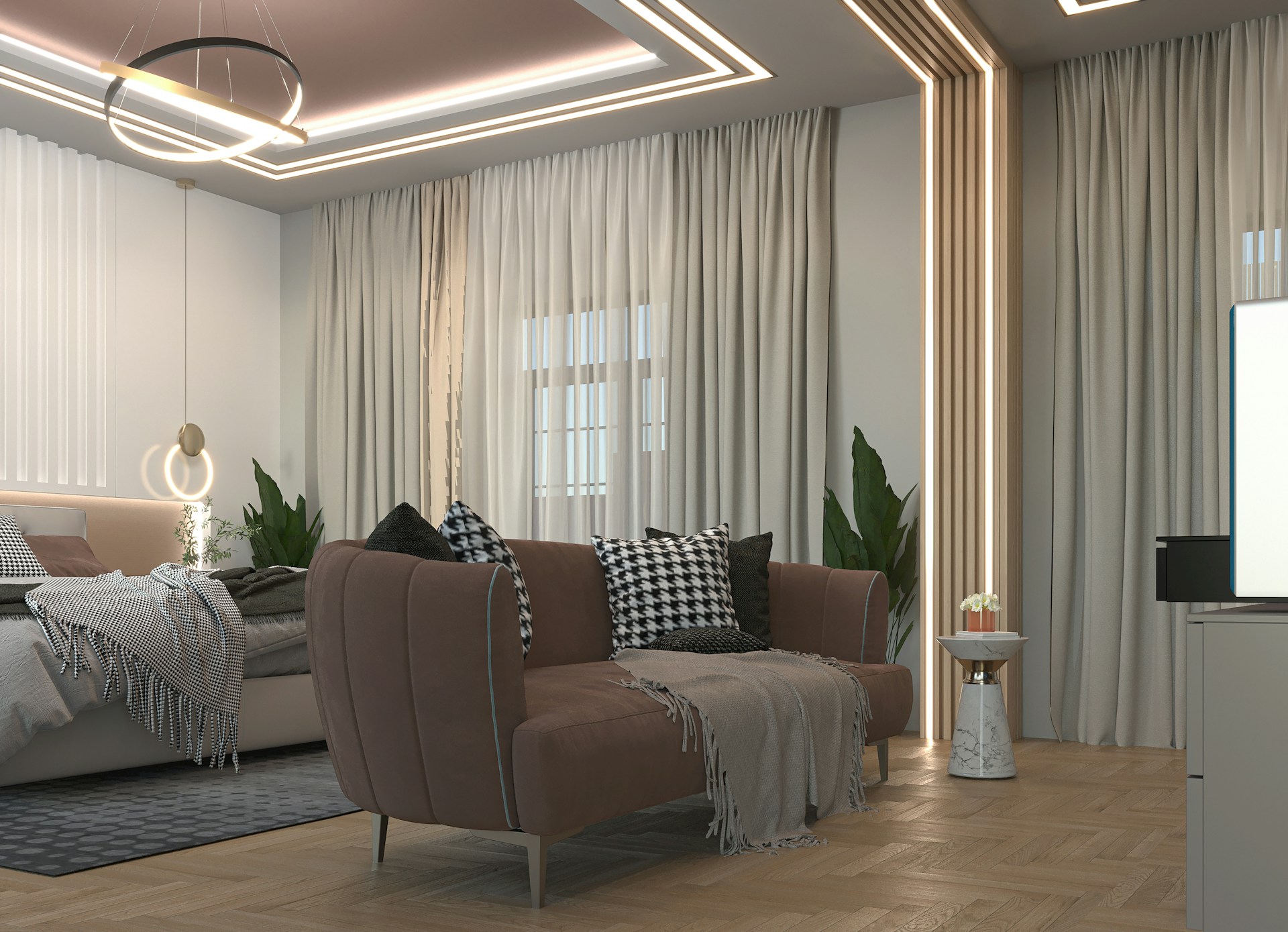 elegant room with sofa