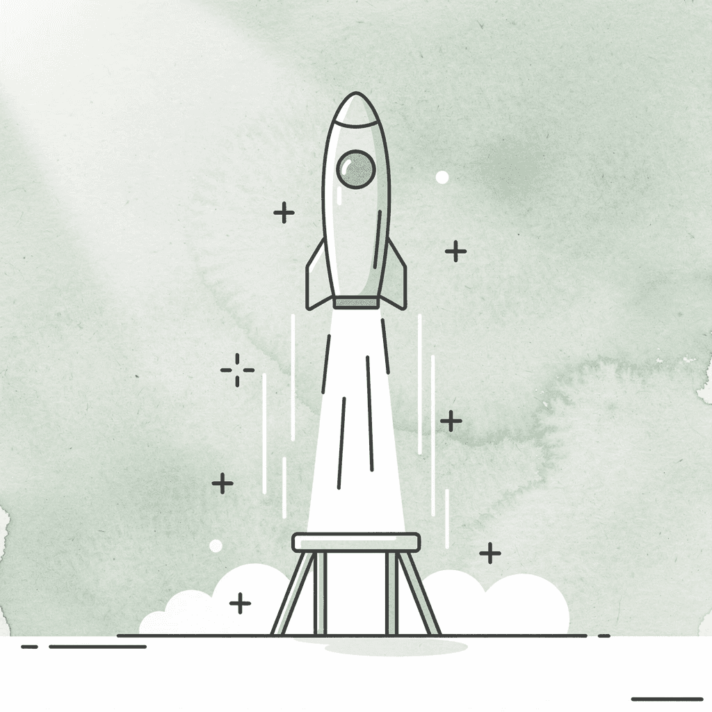 Scene of a product launching upward, representing listings that convert