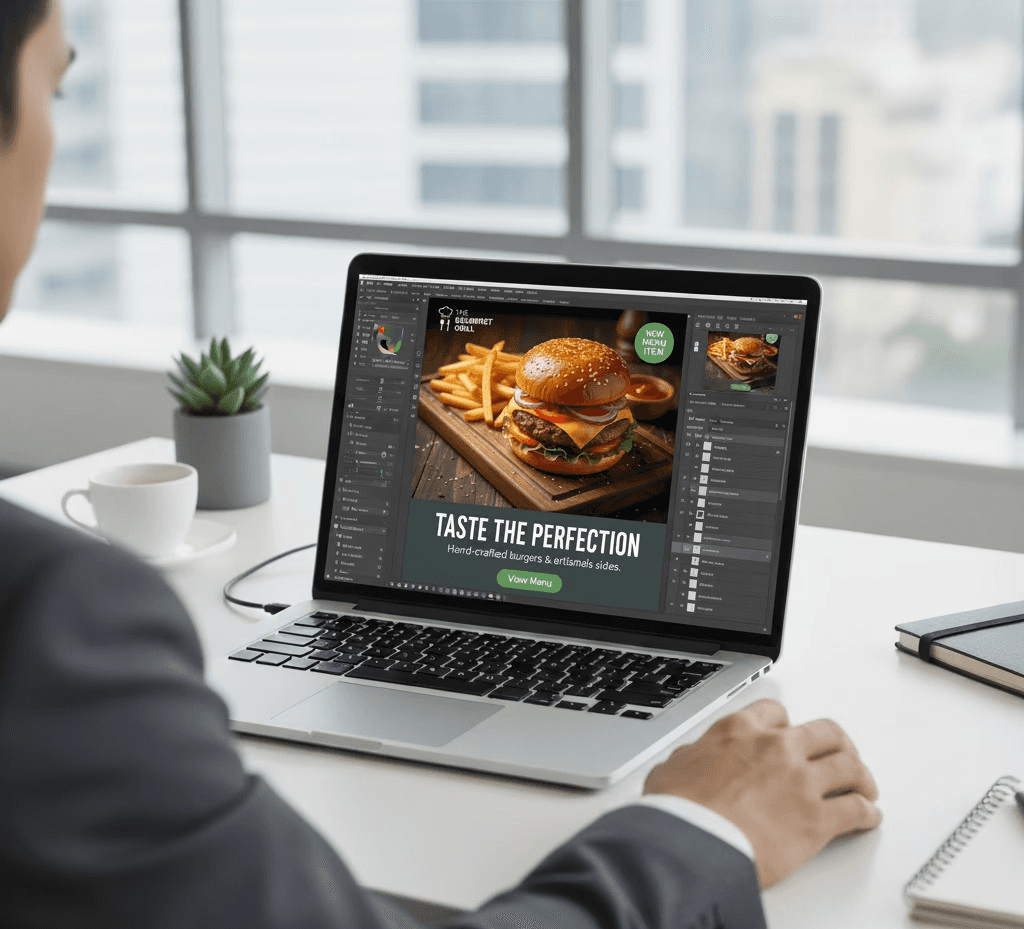 tiktok post design on a laptop screen