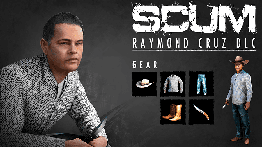 A rendered image of Raymond Cruz, appearing as a DLC character in SCUM now