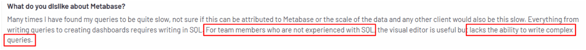 Metabase SQL Functions Cons