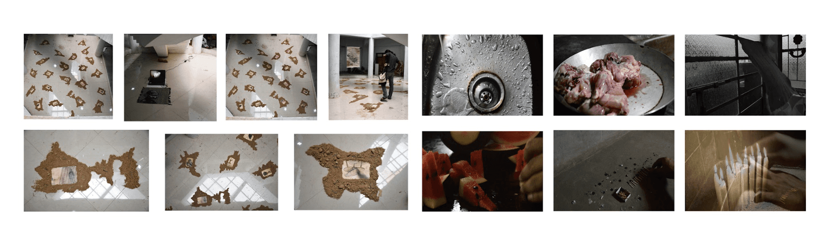 herd of sheep on road painting