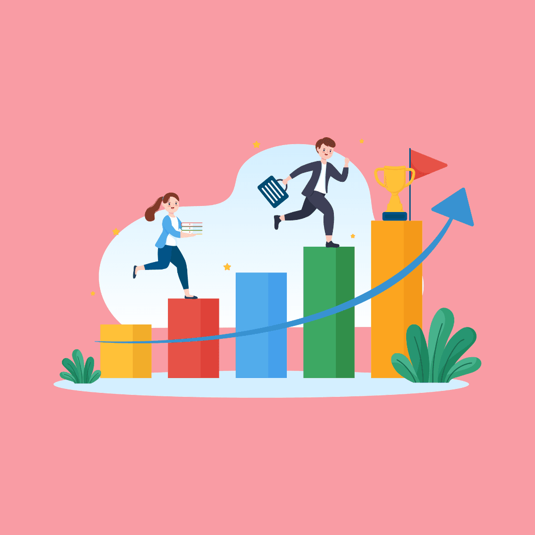 Man and a woman growing