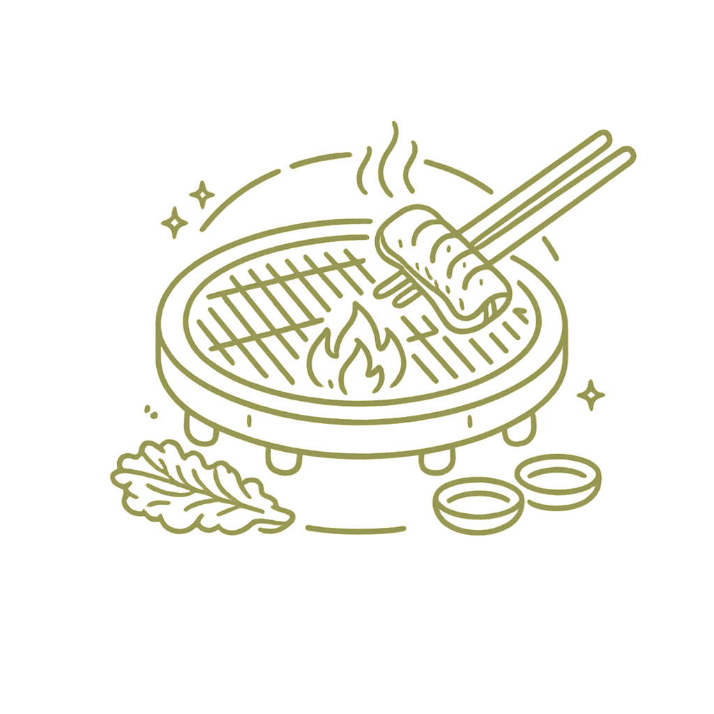 Korean barbecue grill illustration