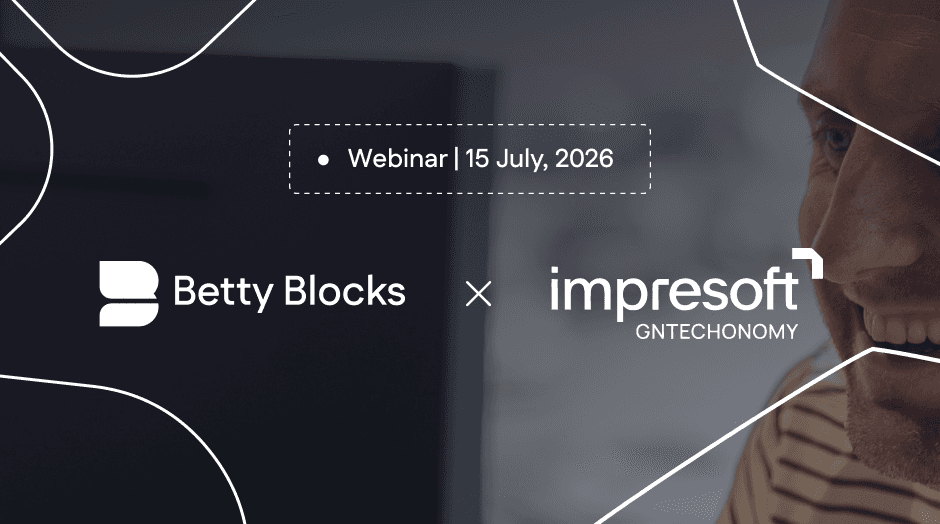 Webinar banner for Betty Blocks and Impresoft dated 15 July 2026